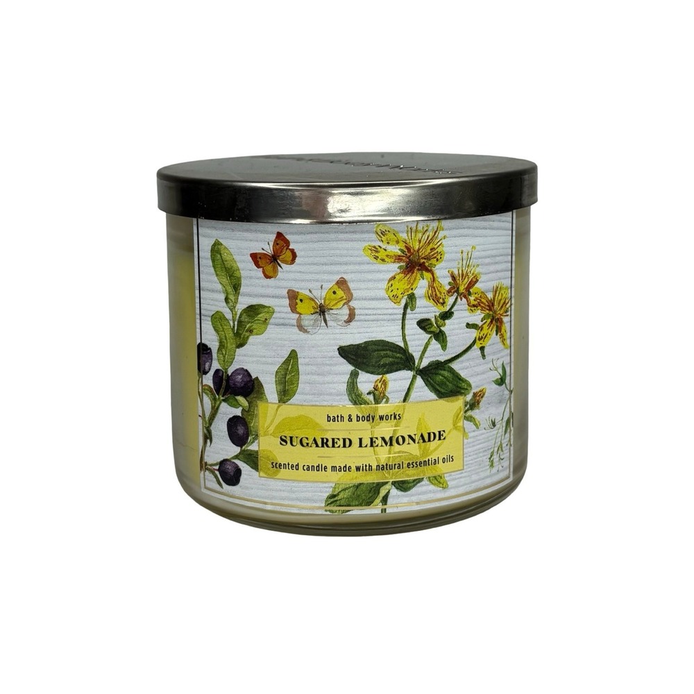 Bath & Body Works White Barn Sugared Lemonade 3-Wick Candle 14.5 oz New READ